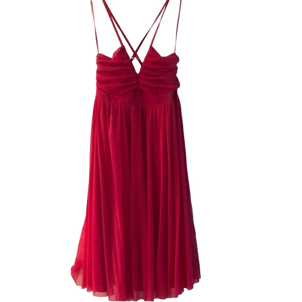 H&M mesh midi dress hot pink fuschia